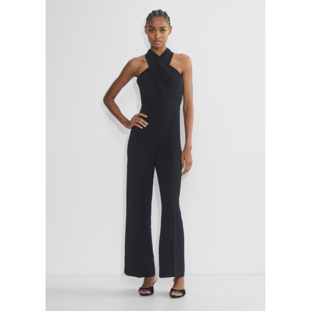 Aritzia Wilfred Pageturner Jumpsuit Japanese Crepe Halter Jumpsuit, Size 0‎